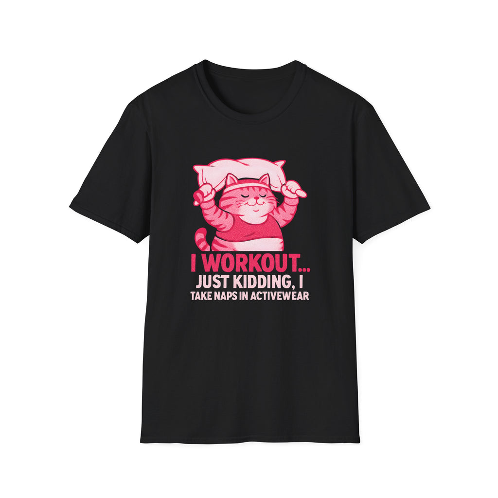 Napping Cat in Activewear T-Shirt